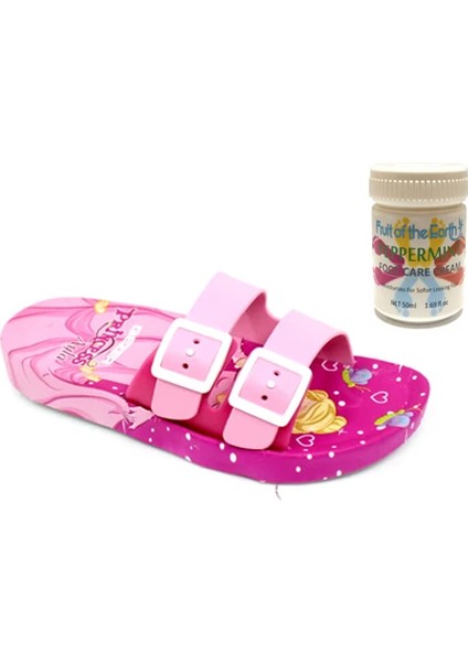 Gzr Kız Çocuk Plaj Ev Banyo Deniz Havuz Günlük Terlik 50ML Nane Ferahlığı Topuk Çatlağı ve Nasır Giderici Krem