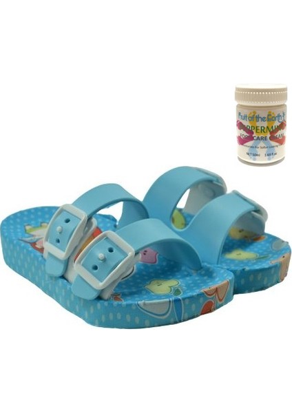 Gzr Kız Çocuk Plaj Ev Banyo Deniz Havuz Günlük Terlik 50ML Nane Ferahlığı Topuk Çatlağı ve Nasır Giderici Krem