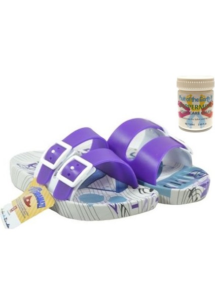 Gzr Kız Çocuk Plaj Ev Banyo Deniz Havuz Günlük Terlik 50ML Nane Ferahlığı Topuk Çatlağı ve Nasır Giderici Krem