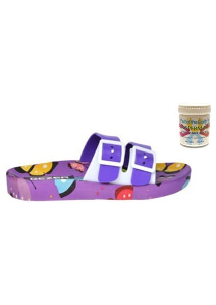 Gzr Kız Çocuk Plaj Ev Banyo Deniz Havuz Günlük Terlik 50ML Nane Ferahlığı Topuk Çatlağı ve Nasır Giderici Krem