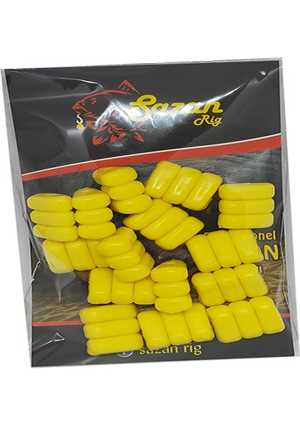 3 Lü Yüzen Mısır Boncuk Açık Sarı ( Dar Delik)