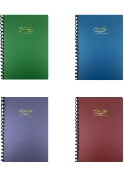 A4 Metal Notes Spiralli Defter 100 Yaprak Kareli 4'lü