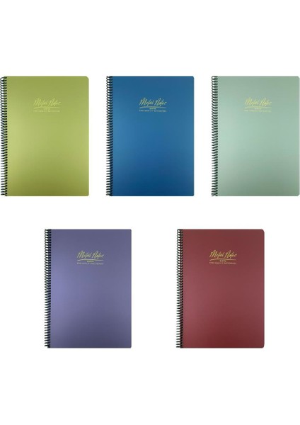 A4 Metal Notes Spiralli Çizgili Defter 80 Yaprak 5'li