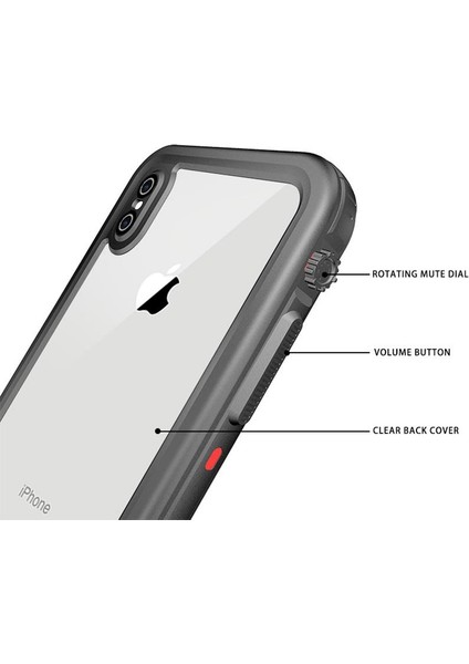 Apple iPhone Xs Su Geçirmez Kılıf - Tam Uyumlu - 2 Parça