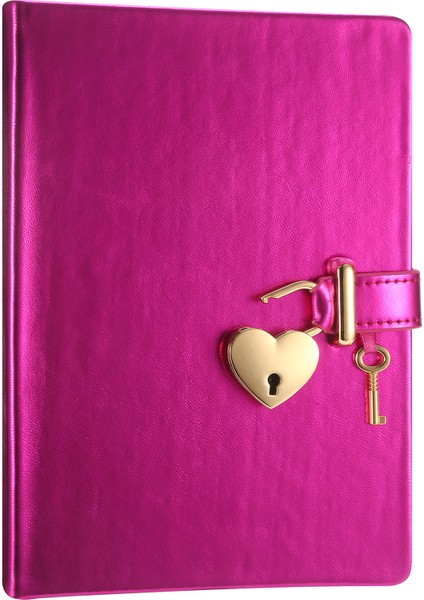 Hush Hush Metalik Kilitli Defter 13X18 cm Pembe