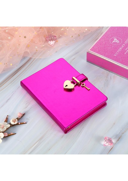 Hush Hush Metalik Kilitli Defter 13X18 cm Pembe modelleri
