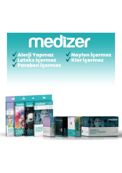 Osmanlı Kumaş Desen Full Ultrasonik Cerrahi Maske 3 Katlı Meltblown Kumaş - Telli