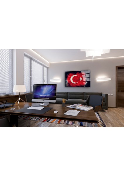 Türk Bayrağı Siyah Fon Cam Tablo fırsatları