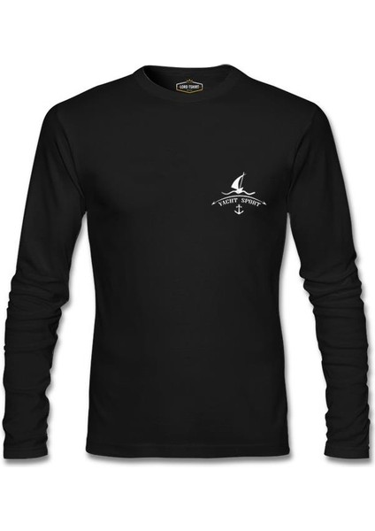 Yat Kulübü - Yatch Logo Siyah Erkek Sweatshirt