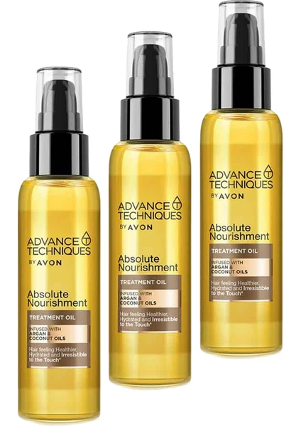 Advance Techniques Argan ve Hindistan Cevizi Yağı Içeren Saç Bakım Yağı 100 Ml. Üçlü Set