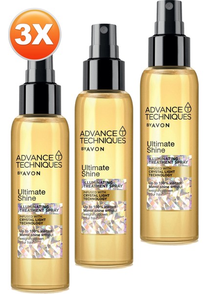 Advance Techniques Parlaklık Veren Saç Bakım Spreyi 100 Ml. Üçlü Set