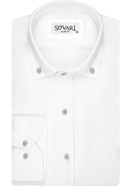 Slim Fit Beyaz Erkek Gömlek
