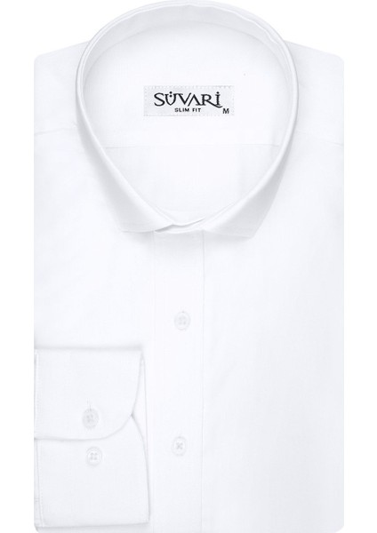 Slim Fit Beyaz Erkek Gömlek