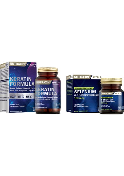 Keratin Formula 60 Tablet + Selenyum Takviyesi 100 Mcg 100 Tablet