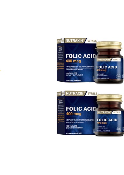 Folik Asit 400 Mcg 100 Tablet X2 Adet