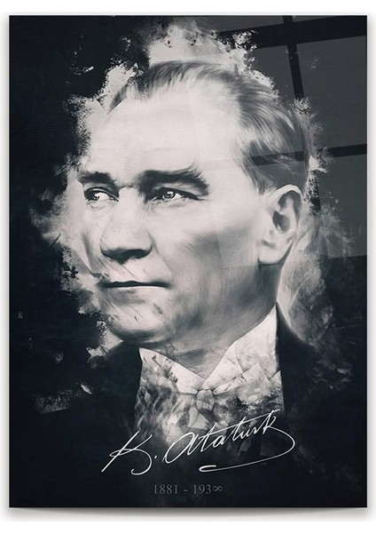 Atatürk Silüeti Dikey Cam Tablo fiyatları