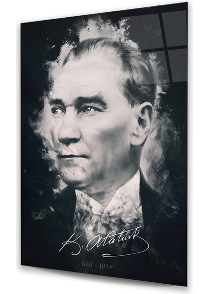 Atatürk Silüeti Dikey Cam Tablo modelleri