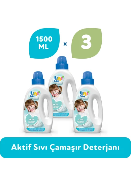 Uni Baby Çamaşır Deterjanı 1.500 ml 3'lü Ekonomik Fırsat Paketi