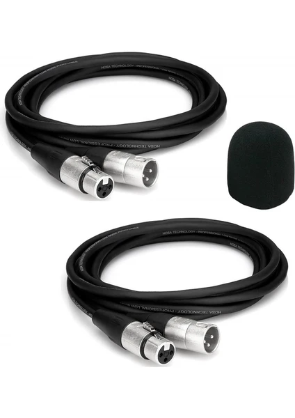 Xlr To Xlr Stereo 3 Metre Mikrofon Kablosu 2'li Set Sünger MC2103X