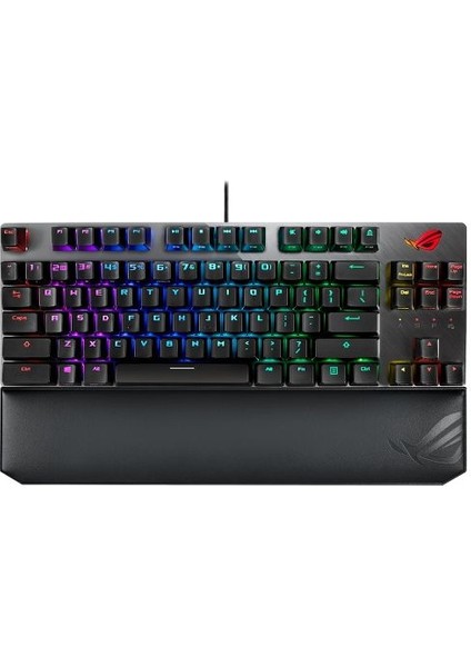 ASUS ROG STRIX SCOPE TKL KABLOLU MEKANİK RGB OYUNCU KLAVYESİ - NX MEKANİK, ALÜMİNYUM KASA, BİLEK DESTEĞİ, AURA SYNC