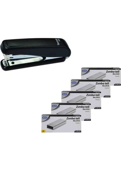 Zımba Makinesi 24/6 Siyah 7000 + 5 Adet Tel