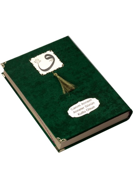 Anneler Günü Hediyesi Kadife Kaplı Kuranı Kerim - Sade Arapça - Orta Boy - Yeşil fiyatları