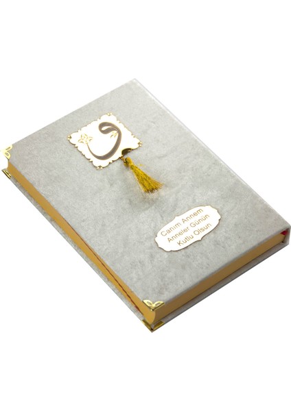 Anneler Günü Hediyesi Kadife Kaplı Kuranı Kerim - Sade Arapça - Orta Boy - Krem fiyatları