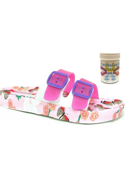 Gzr Kız Çocuk Plaj Ev Banyo Deniz Havuz Günlük Terlik 50ML Nane Ferahlığı Topuk Çatlağı ve Nasır Giderici Krem