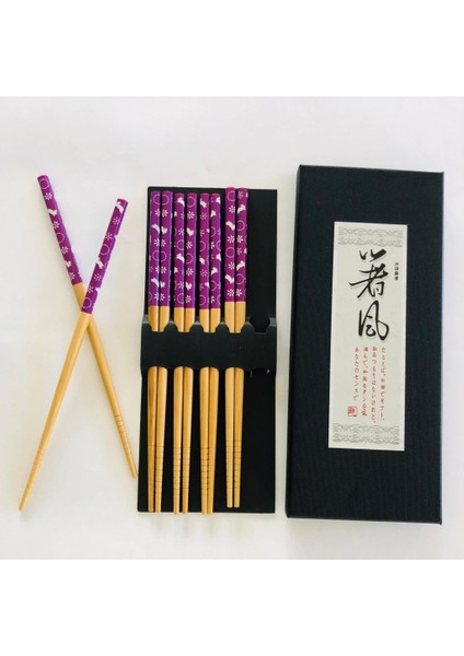 Belisama Talisman Chopsticks - Uzak Doğu Yemek Çubuğu - Ahşap - 5 Çift