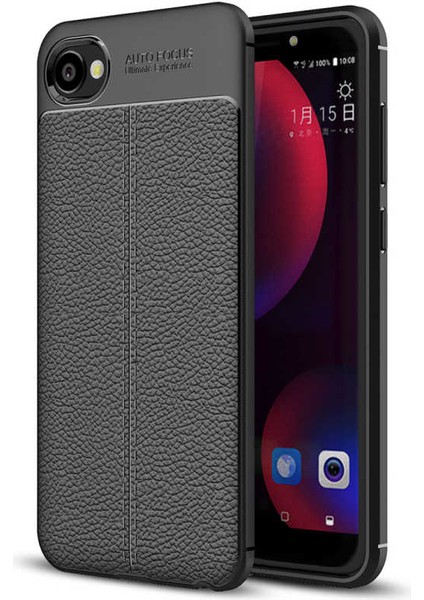 Htc Desire 12 Kılıf Deri Tarzı Niss Silikon Case