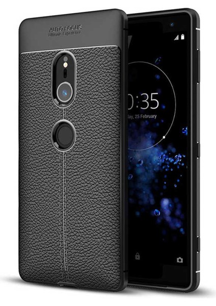 Sony Xperia Xz2 Kılıf Deri Tarzı Niss Silikon Case