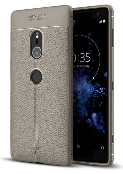 Sony Xperia Xz2 Kılıf Deri Tarzı Niss Silikon Case