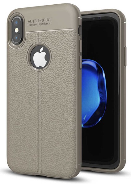 Apple iPhone x Kılıf Deri Tarzı Niss Silikon Case