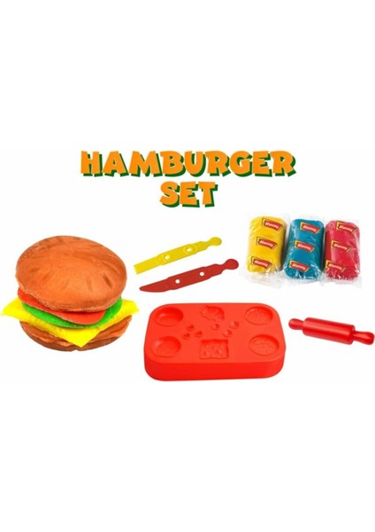 Apiko Shop Hamburger Mini Set Oyun Hamuru Hamburger Yapma Seti 7 Parça