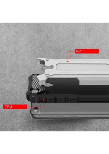 Xiaomi Redmi 4x Kılıf Çift Katmanlı Tank Silikon Kapak