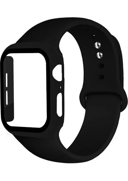 Apple Watch Uyumlu 4-5-6 40MM Silikon Kordon Kayış ve Ekran Koruyucu Kılıf