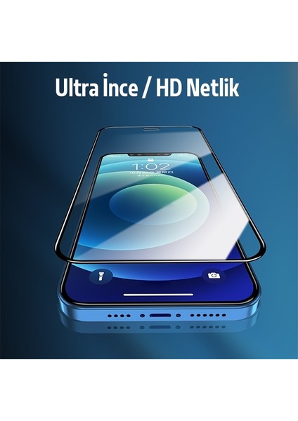 Iphone 12 Pro Max 5d Kavisli Full Tempered Cam Ekran Koruyucu AL-34276
