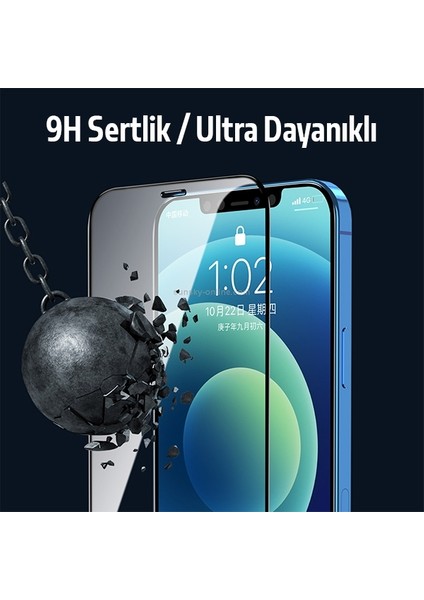 Iphone 12 Pro Max 5d Kavisli Full Tempered Cam Ekran Koruyucu AL-34276