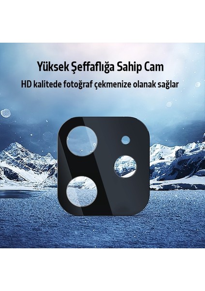 Iphone 12 6.1 2in1 Full Glue Tempered Cam Ekran Koruyucu +Kamera Lens Set AL-34279 indirimleri