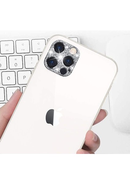 Iphone 12 Pro Kamera Koruyucu Lens Diamond Taş Işlemeli AL-34304