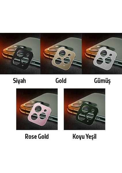 Iphone 11 Pro -11 Pro Max 3D Metal Kamera Koruyucu Metal Lens AL-34250 modelleri
