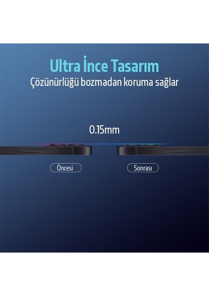 Iphone 12 Mini 3D Full Tempered Glass Cam Kamera Koruyucu AL-34305 modelleri