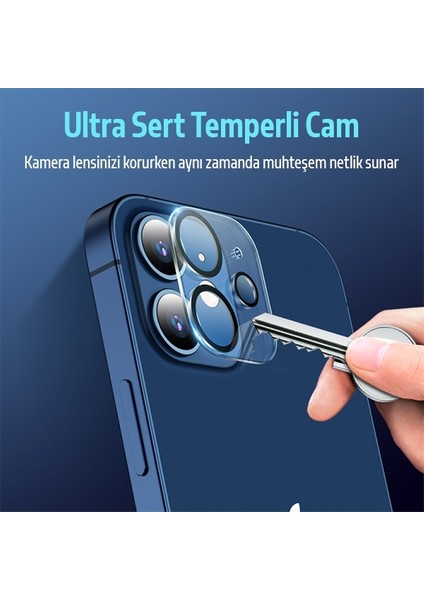 Iphone 12 6.1 3D Full Tempered Glass Cam Kamera Koruyucu AL-34306 fırsatları
