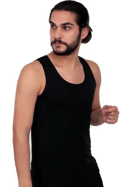Erkek Modal Kumaş Klasik Atlet Siyah