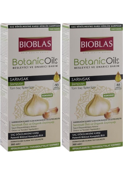Organic Oils Şampuan 360 ml Sarımsak Özlü x 2 Adet