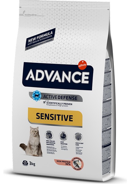 Sensitive Somonlu Yetişkin Kuru Kedi Maması 3 kg