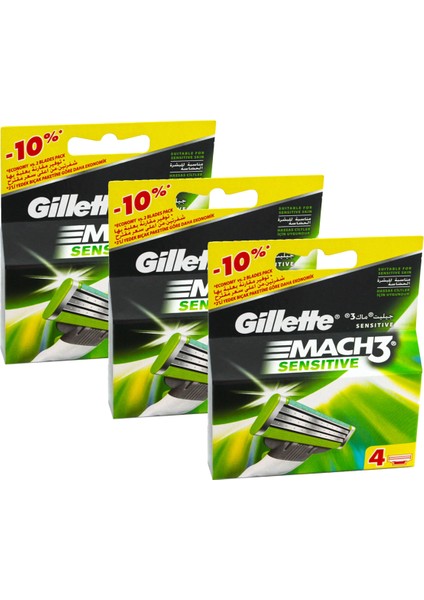 Tıraş Bıçağı Mach-3 Sensitive 12 Li