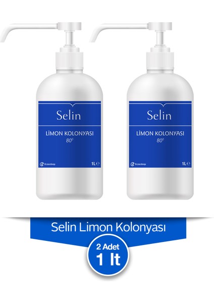 Limon Kokulu Kolonya 2×1 Litre 80 Derece Ferahlatıcı Klasik Formüllü İkili Paket