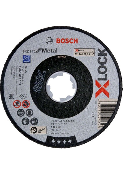 X-Lock 125*2,5 Expert For Metal Düz Kesici - 2608619255