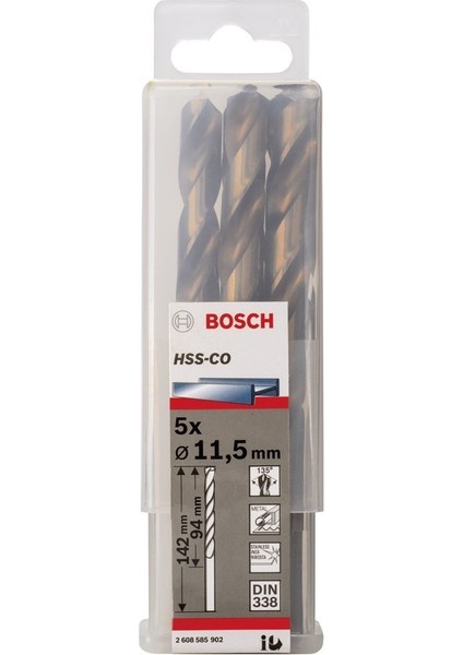 Hss-Co Metal Matkap Ucu 11,5 x 142 mm 5'li fiyatları